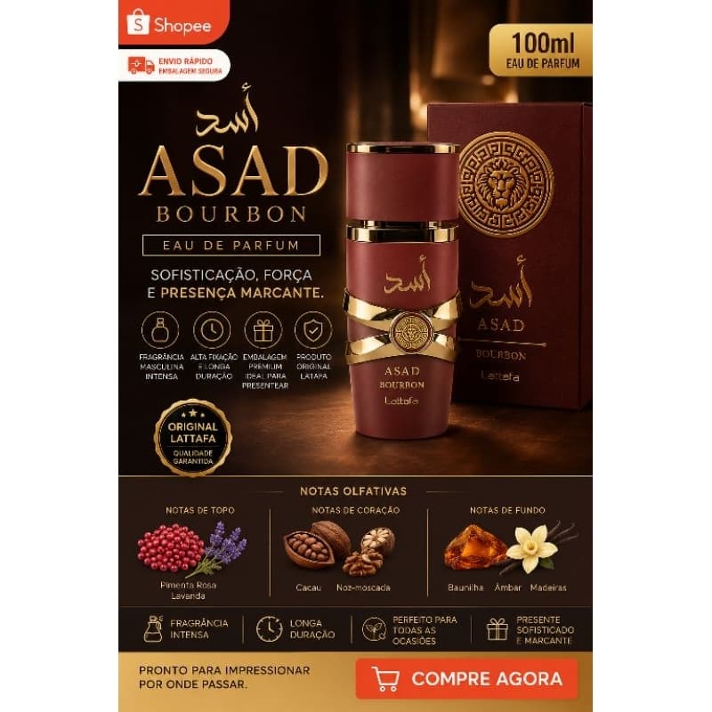 Asad Brown - Fragrância Oriental para Homens e Mulheres, Marrom