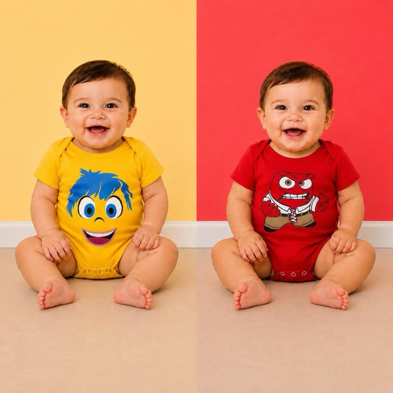 Body Divertidamente - Body bebê infantil Alegria - Body bebê infantil Raiva