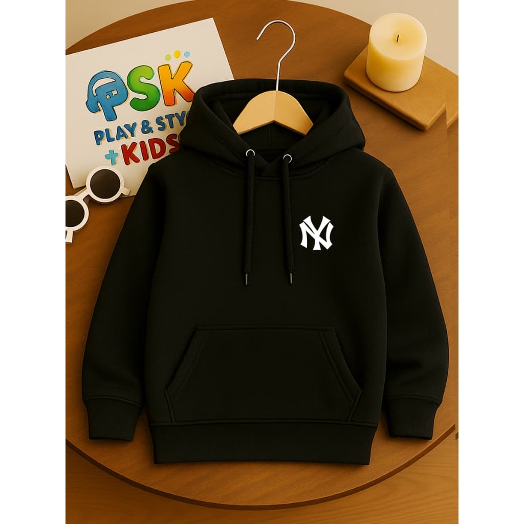 Moletom Infantil NY New York  Canguru Com Capuz Algodão Criança Confortável