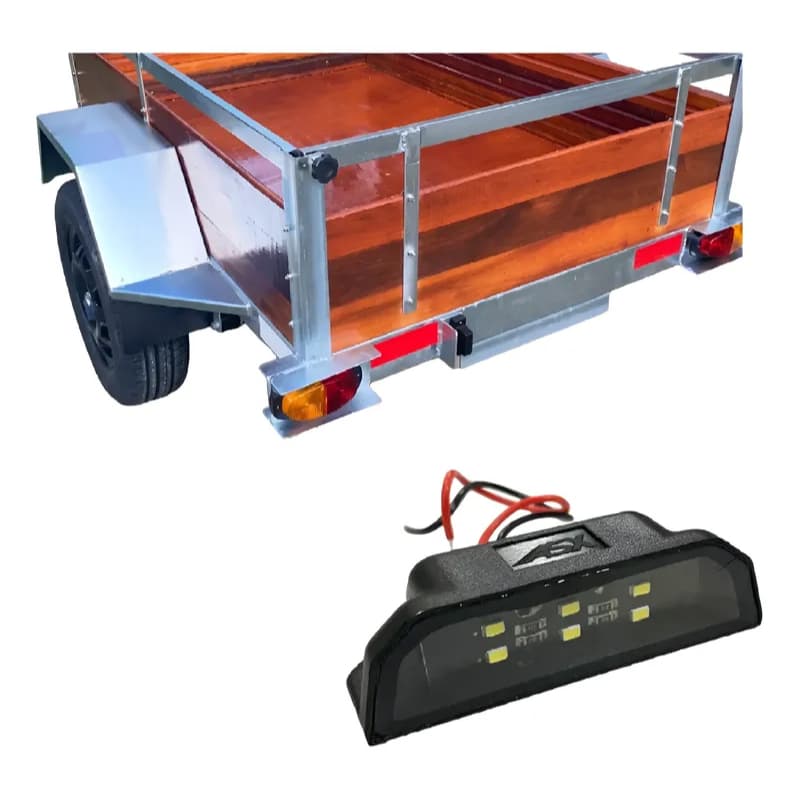 Lanterna Luz Placa LED 12V 24V Bivolt Carros Caminhões Trailers e Carretinhas