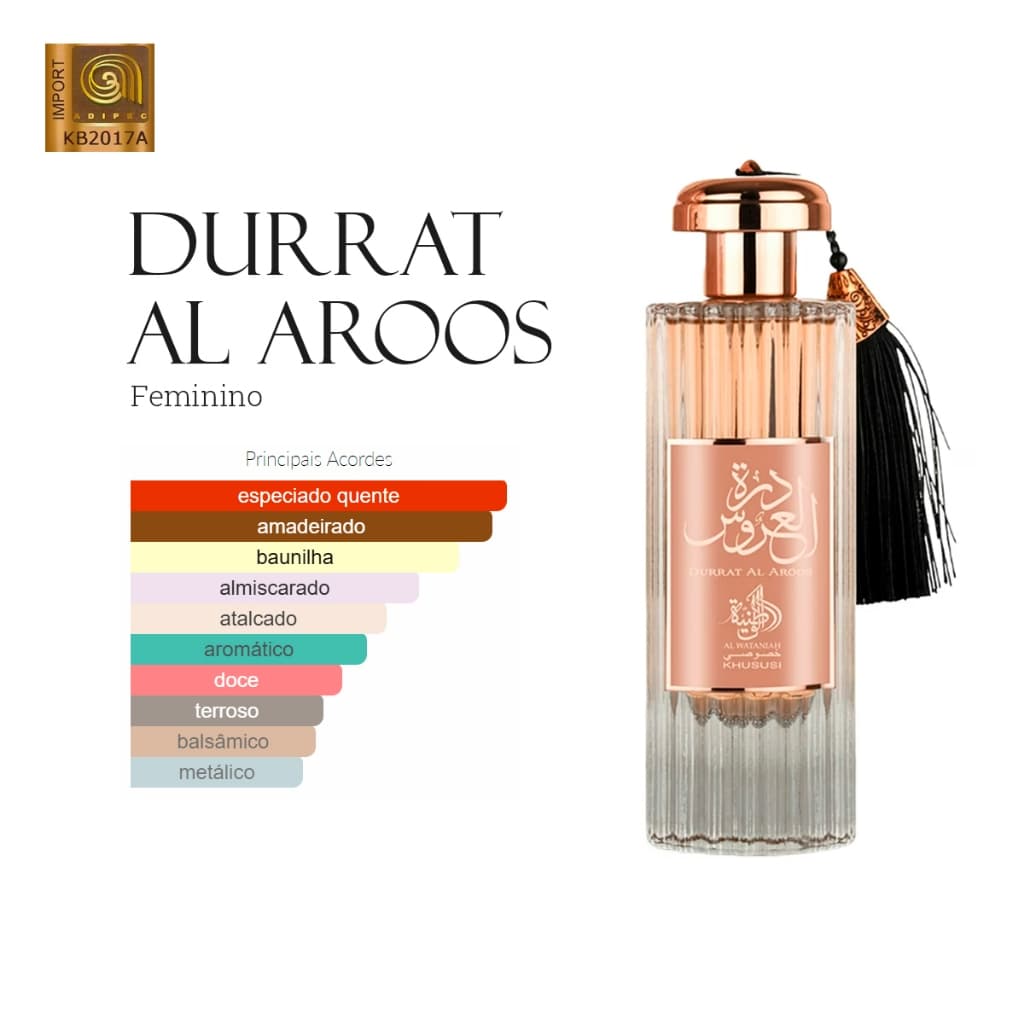 Perfume Importado Al Wataniah Durrat Al Aroos Aroos Edp Feminino 85ml 100% Original Com Selo Adipec
