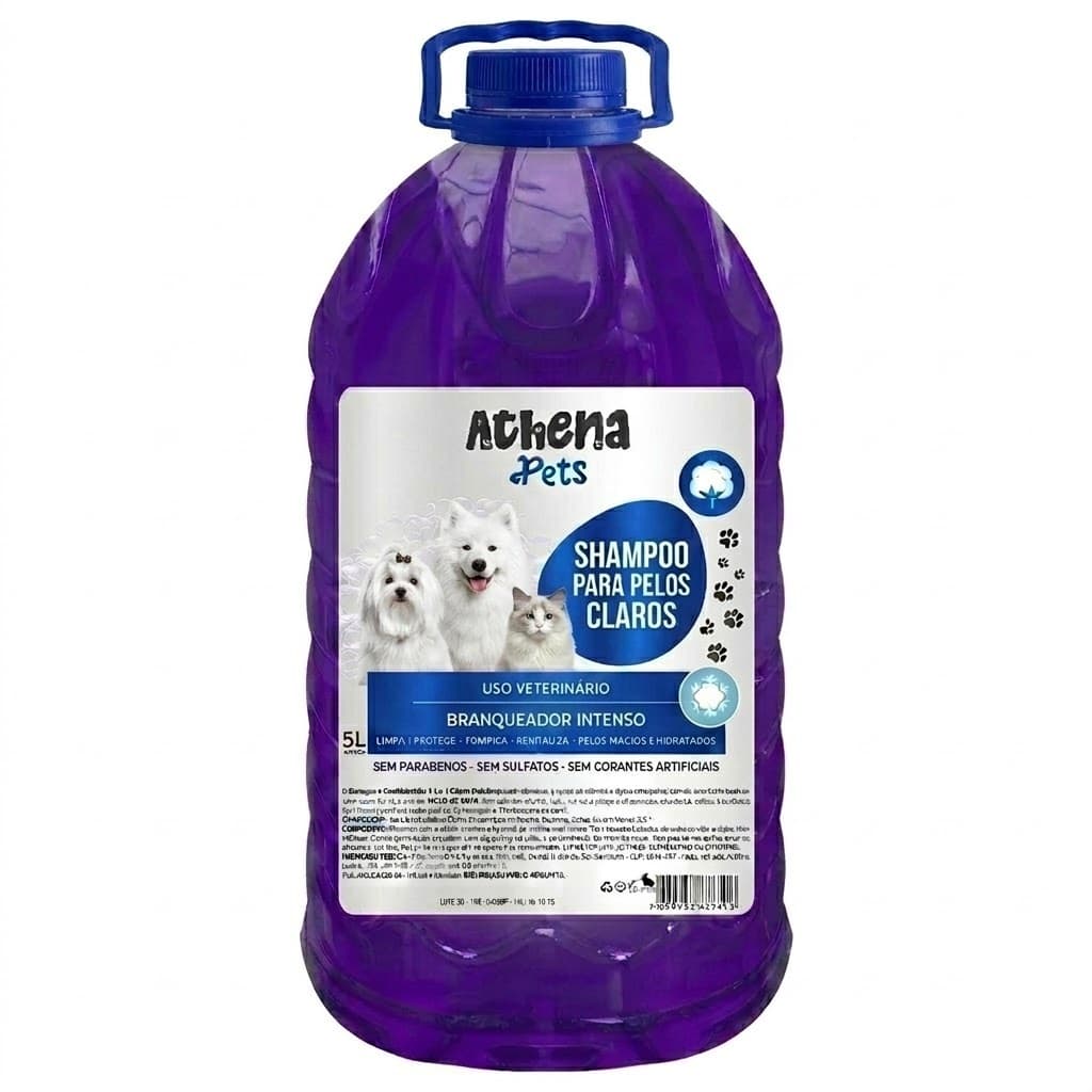 Shampoo Condicionador 2 em1 Par Pet Branqueador Matizador Natural Cães e Gatos Pelos Brancos Claro  Profissional PetShop