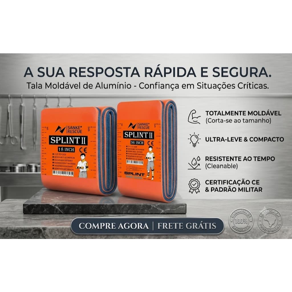 Tala Imobilizadora Moldavel Splint II |  46cm / 92cm | Resgate Tatico | Primeiros Socorros