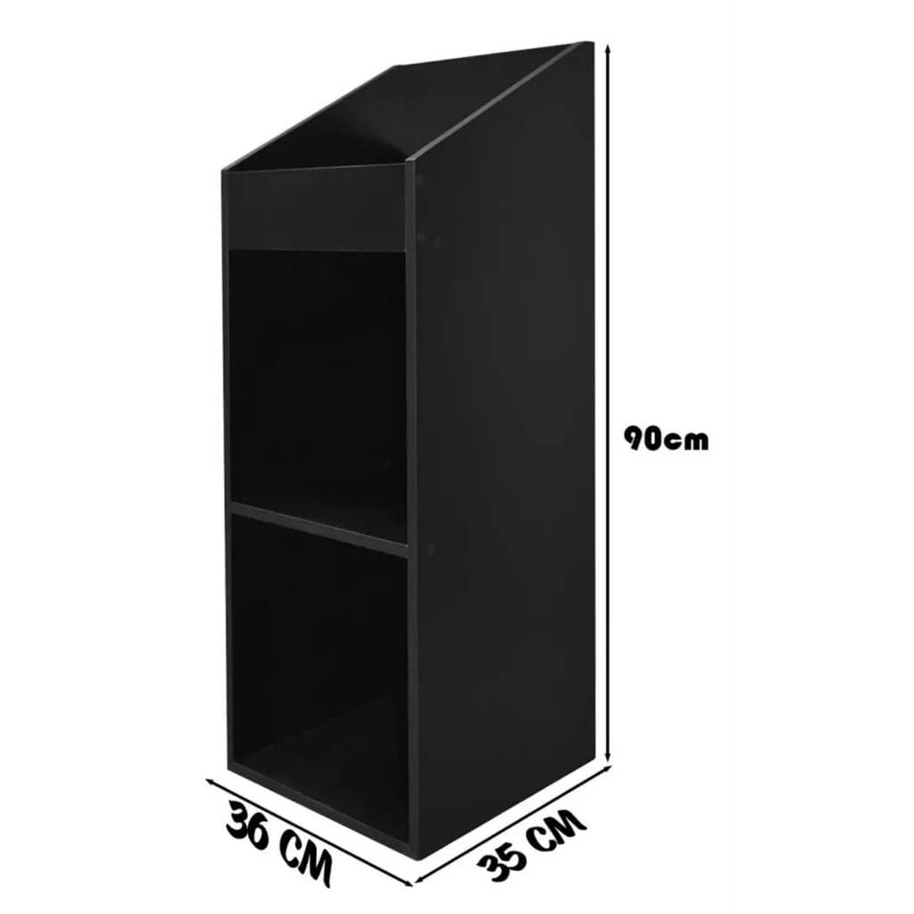 Estante Para 330 Discos Lps Vinil Em Mdf Preto Pezinhos Preto