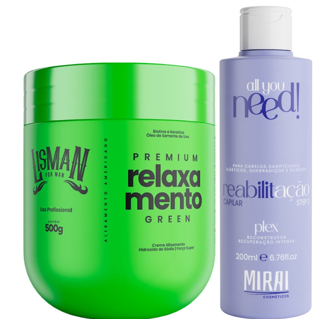Alisamento Masculino Green Lisman + Pós Relaxamento Plex