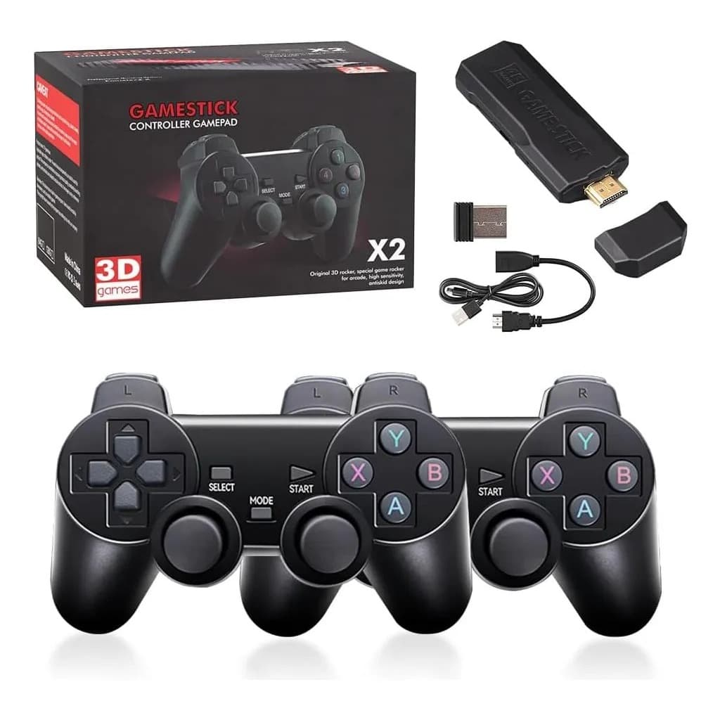 Console Game Stick GD10 4k Life 3D com 2 Controles Wireless e Suporte HDMI 30 Mil Jogos Retrô