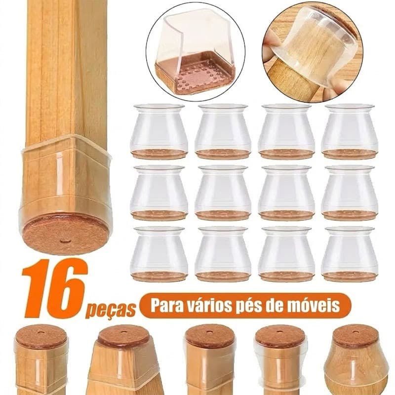 16 Piece Silicone Chair and Table Foot Protector Kit