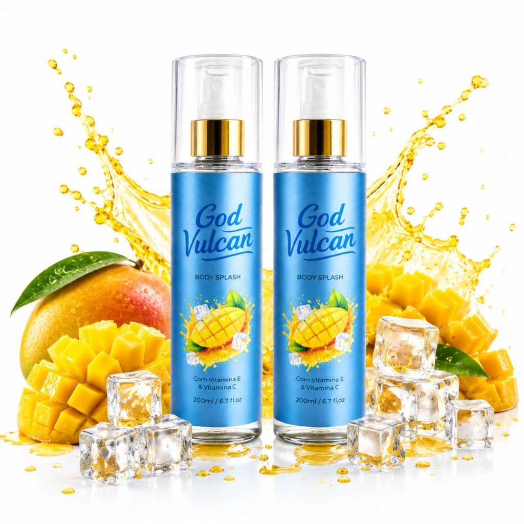 Kit 2 Body Splash Manga God Vulcan 200ml Refrescante Unissex Sensação Pós-Banho Com Vitaminas E e C