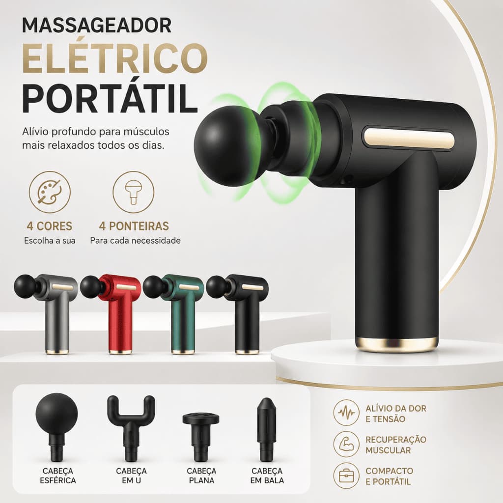 Aparelho Massageador de Fascia para Aliviar Dor nas Costas, Ombros e Pernas para Atletas e Trabalhadores