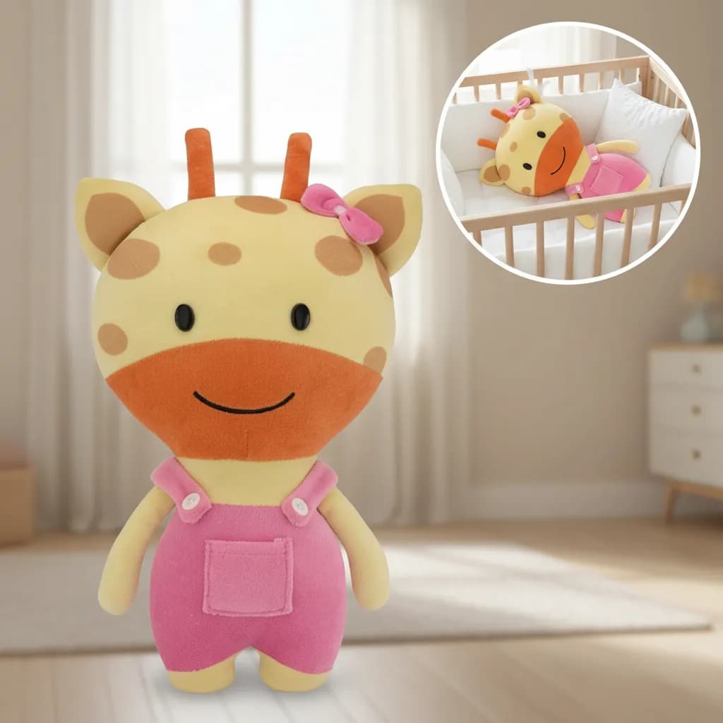 Girafinha de Pelúcia Gigi 30cm Decoração Bebê Infantil