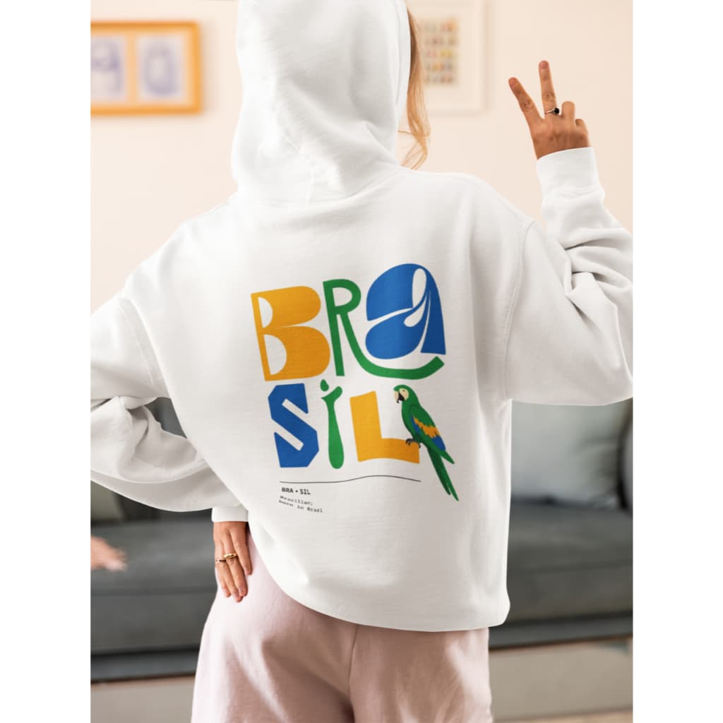 Moletom Feminino Copa 2026 Agasalho Premium Brasil Frio Canguru Bolso e Capuz