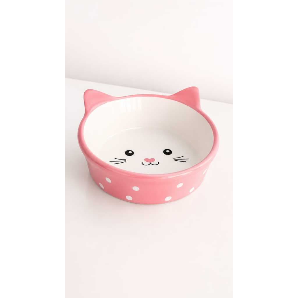 Comedouro de Porcelana para Gatos com Orelhinhas | Tigela para Ração e Água