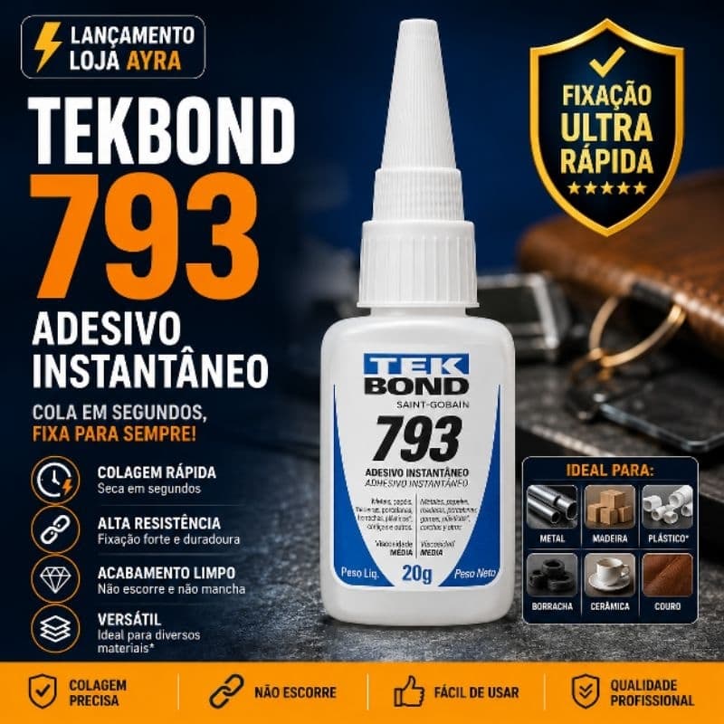 Cola Instantânea 793 20G Bico Antientupimento Média Viscosidade Tekbond - Nº793