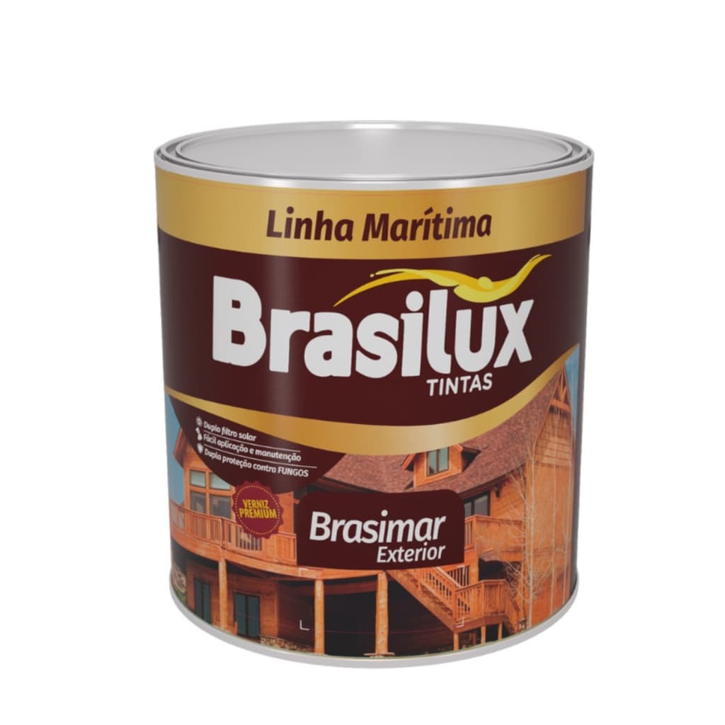 Verniz Marítimo Brasilux 900ml – Proteção Total UV e Brilho Duradouro para Madeira