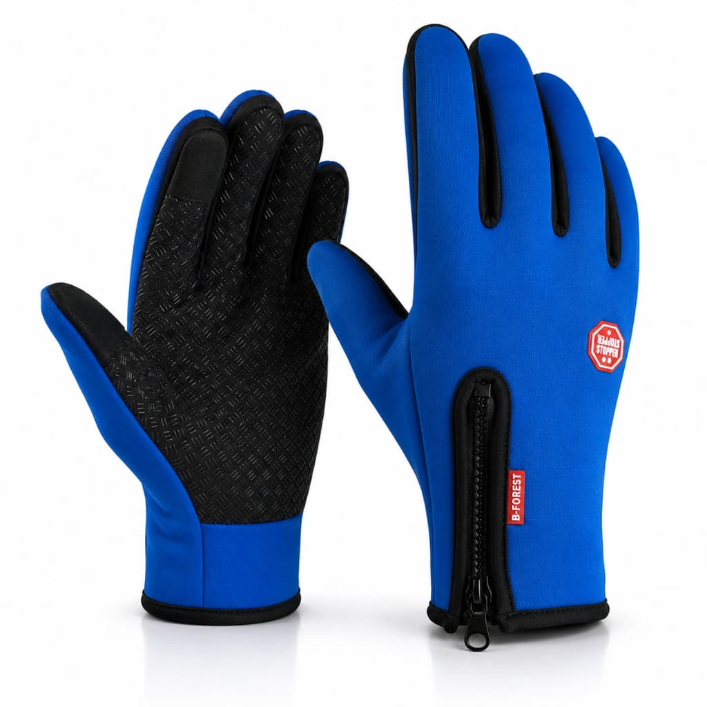 Luva Motoqueiro Impermeável Tamnaho G Cor Azul Térmica Touch Screen Unissex para Frio e Chuva