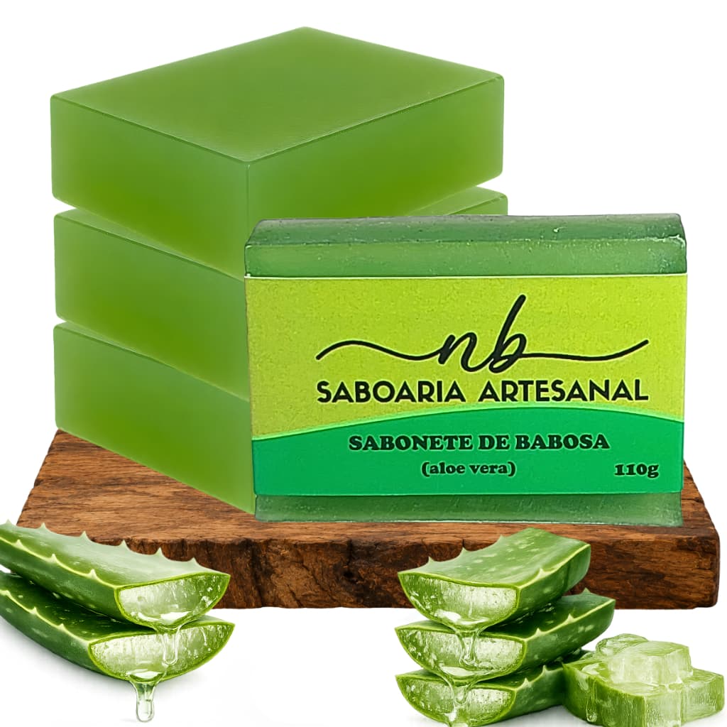 3 Sabonetes de Babosa Artesanal Trata Acne Psoríase Coceiras Eczemas