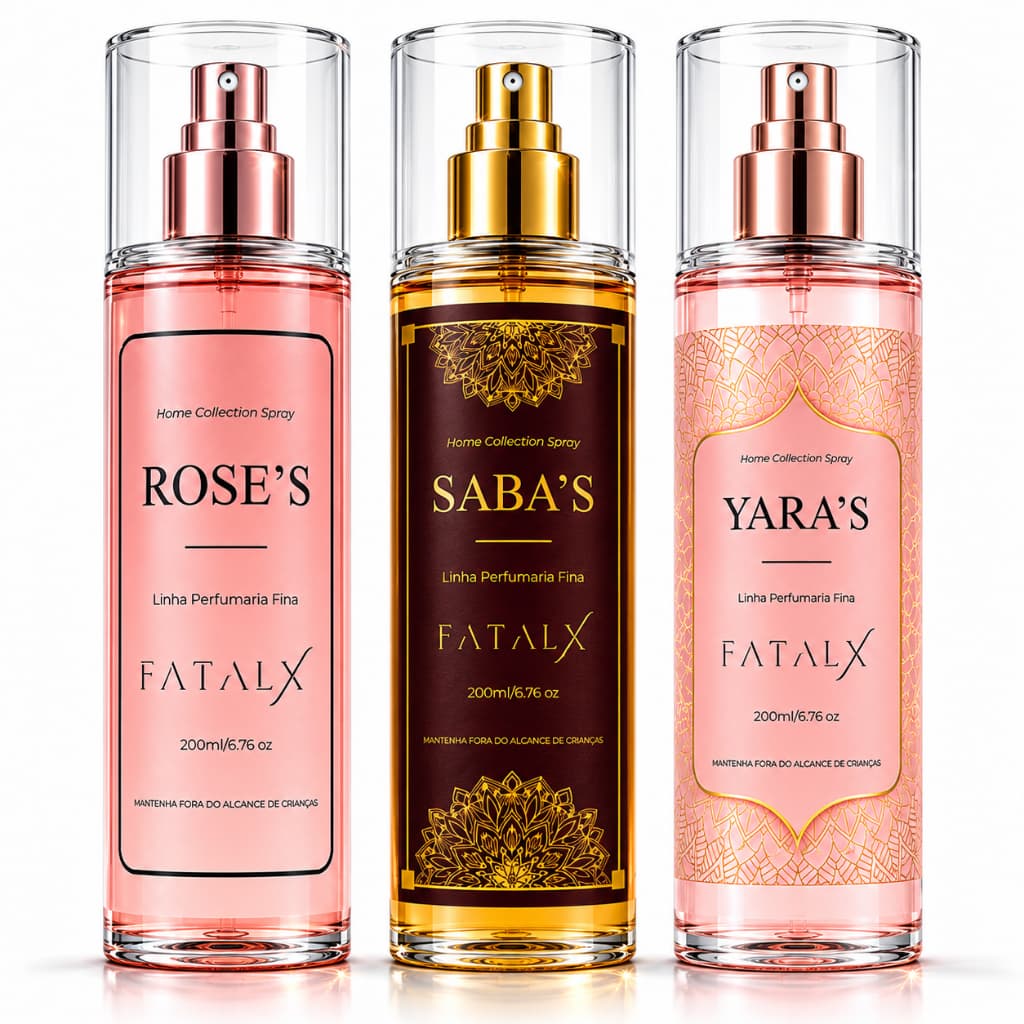Body Splash Importado 200ml Perfume Feminino Doce Sofisticado Longa Duração Yara's + Saba's + Rose's