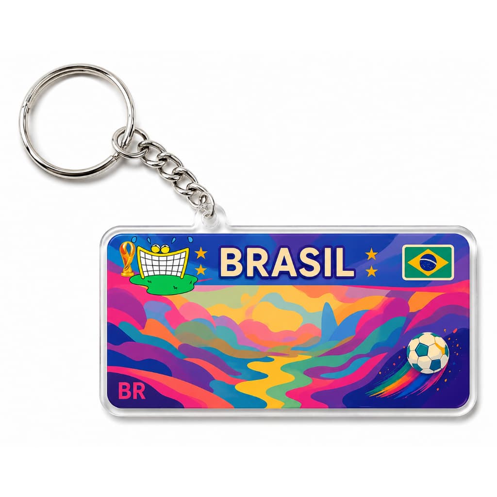 Chaveiro Placa De Carro Tema Copa Do Mundo Frente Nome Personalizado