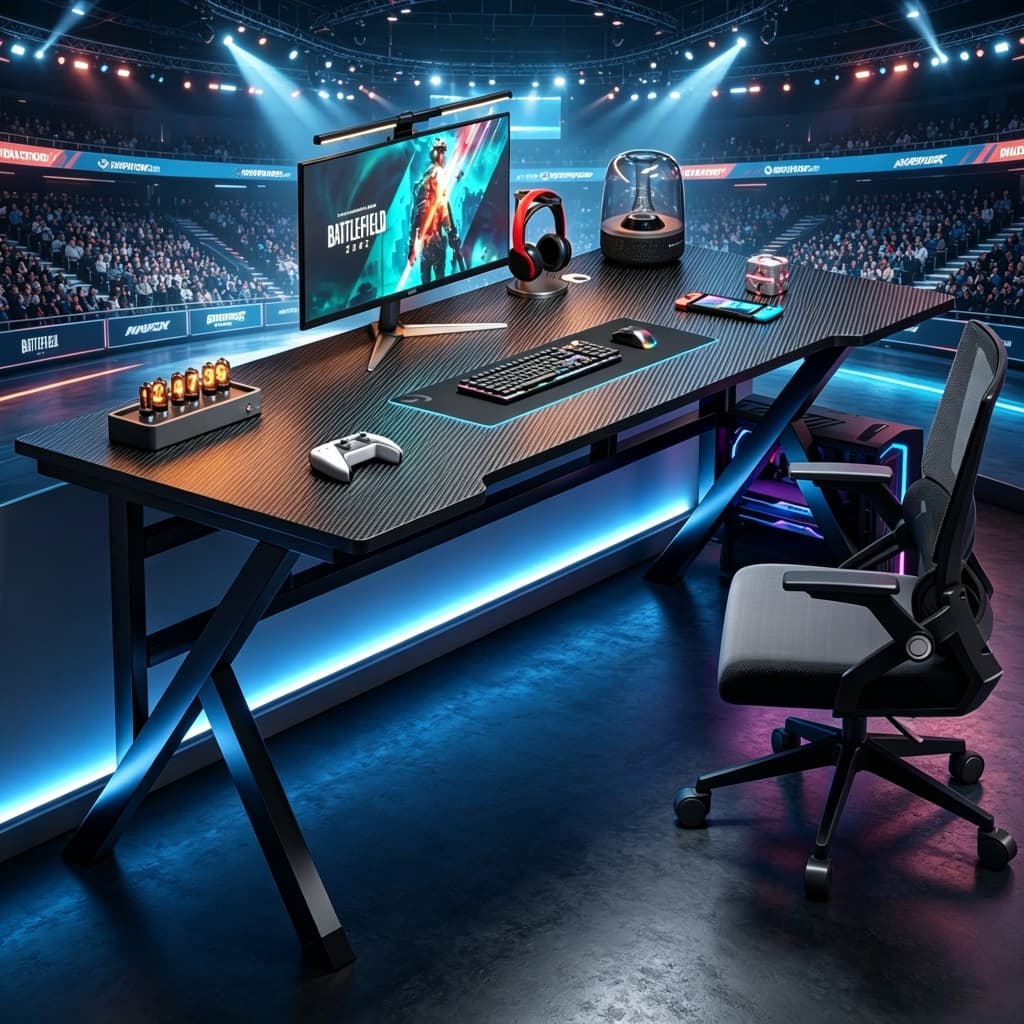 Mesa gamer de quarto, mesa de computador simples para estudo, trabalho e jogos em casa para estudantes