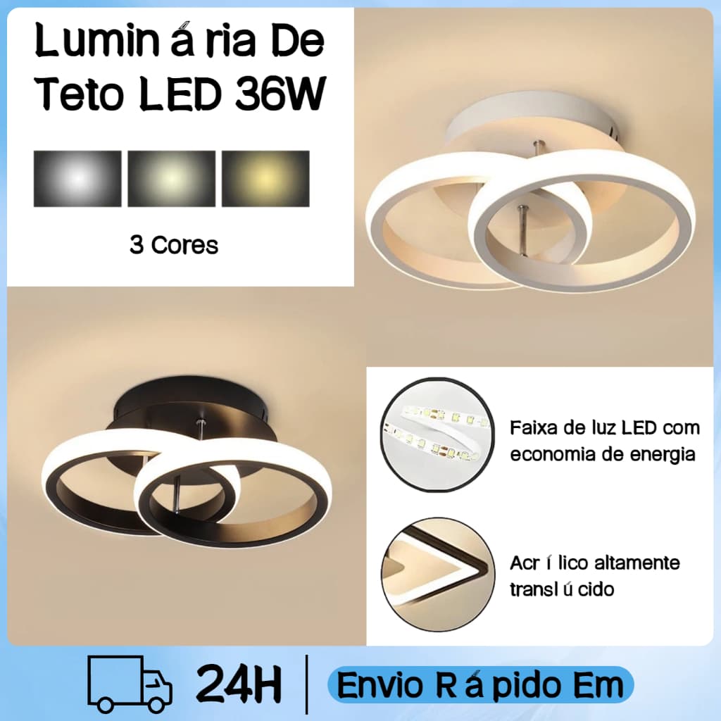 Luminária De Teto Led Decoração Minimalista Moderno Pendente Lustre Plafon para Sala Quarto 85-265V