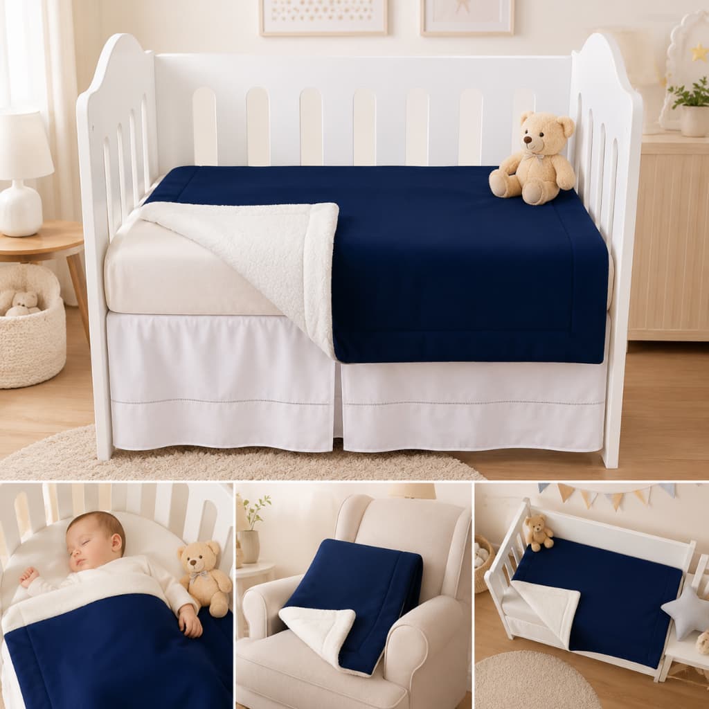 Manta Cobertor Bebê Soft Sherpa Edredom Dupla Face Infantil