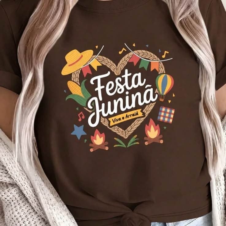 Camiseta Festa Junina Caipira São João Arraiá Envio 24h 100% Algodão Unissex