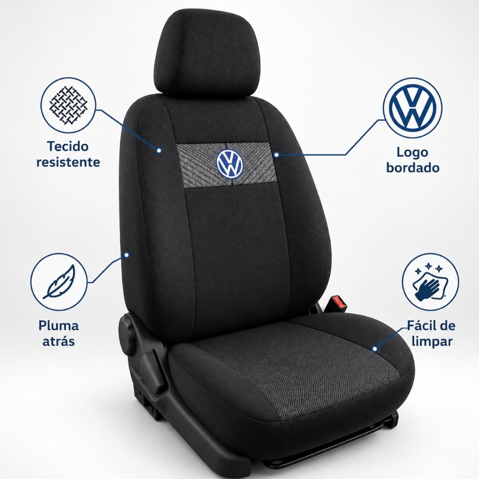 Capa Para Banco Carro Tecido Grosso Automotivo Gol Polo Saveiro Fox Voyage VW
