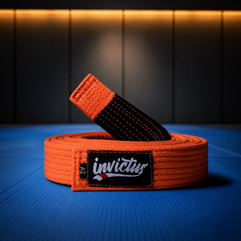 Faixa de Jiu Jitsu Laranja com Ponteira Preta Adulto ou Infantil Envio Imediato