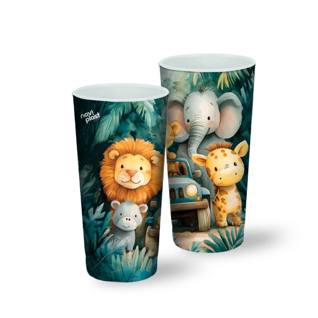 Kit 12 Copos Safari Infantil 350ml Lembrancinha Festa