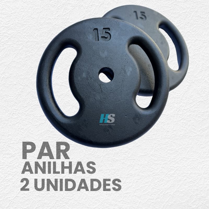 Par de anilha Pintada 15kg - peso de academia 15kg- 2 unid