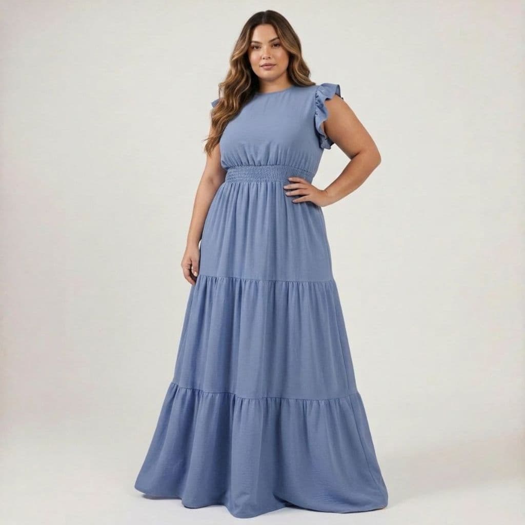 Vestido Longo Feminino Elegante 3 Marias Moda Evangélica Manga Curta Elegante Casual Chic Verão