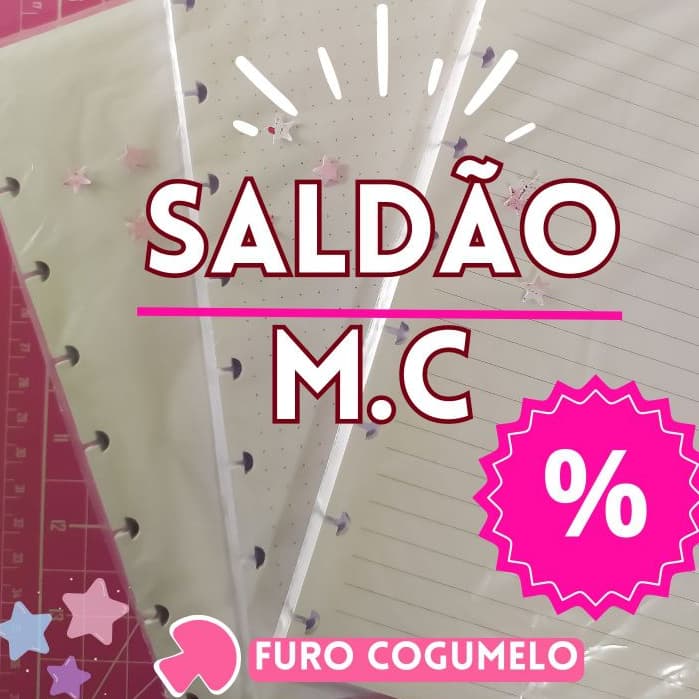 SALDÃO Refil de Folhas Caderno Inteligente MEDIO COLEGIAL 9 furos/Discos - Linhas papel Offset - 90g-promo-desconto