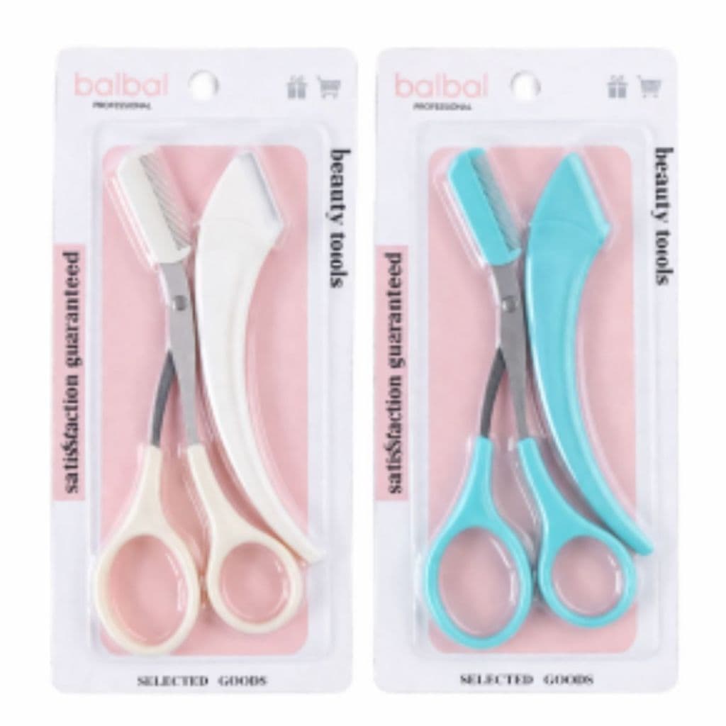 Kit Tesoura e Navalha para Sobrancelha Aparador Facial Feminino