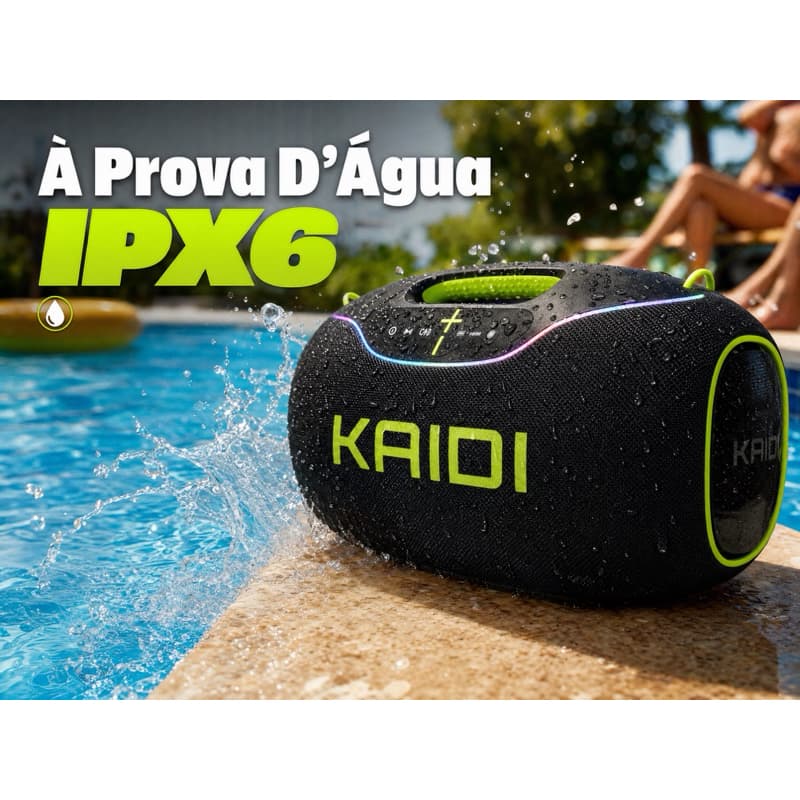 Kaidi KD-888 Caixa de Som Boombox Bluetooth Portatil 350W IPX6 à prova d'água