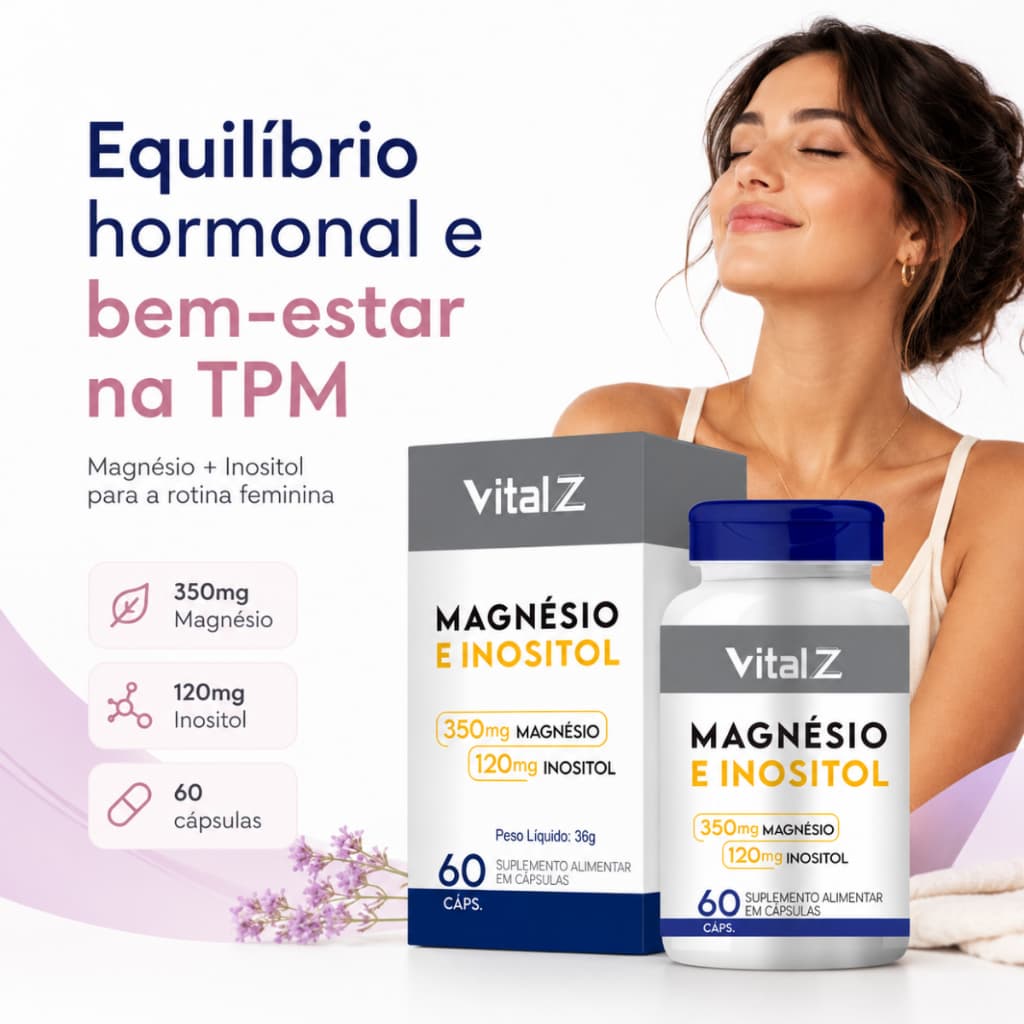 Inositol + Magnésio | suplemento alimentar | 60 Cápsulas | Vital Z | Envio Rápido