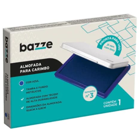 🖋️🔵 Almofada para Carimbo Nº 3 Azul – Bazze