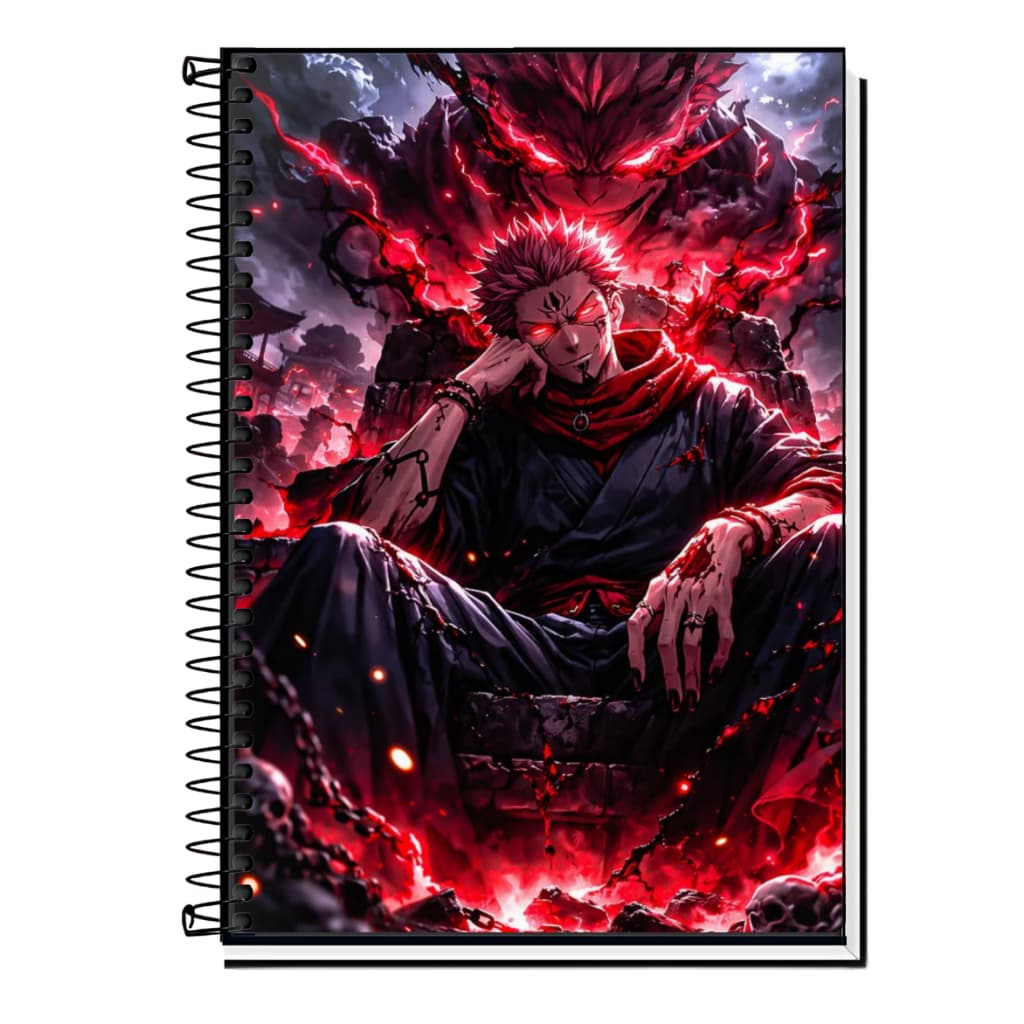 Caderno Personalizado Ryomen Sukuna – Capa Dura Universitário Escolar, 01 ate 20 materias