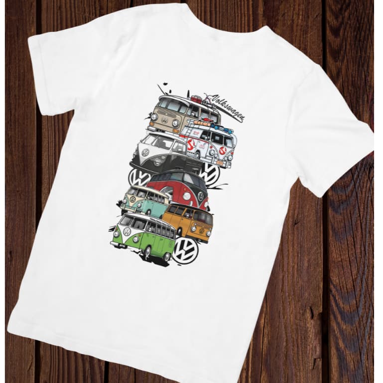 Camiseta Kombi 100% Algodão Premium Estampa Clássica Retrô Masculina Feminina Casual Confortável