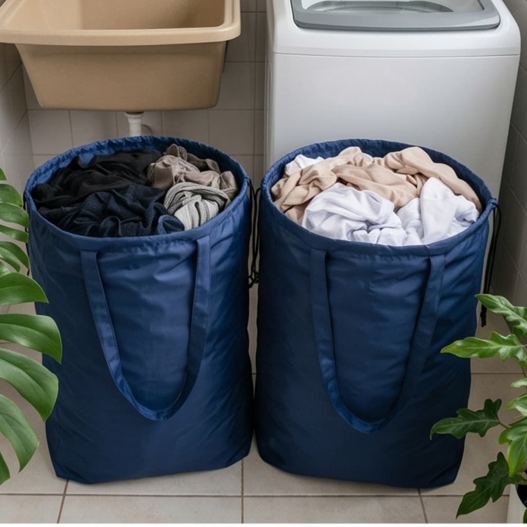 Saco de Roupa Suja Grande Organizador Dobrável Impermeável Com Alça Para Lavanderia e Banheiro - Pronta Entrega