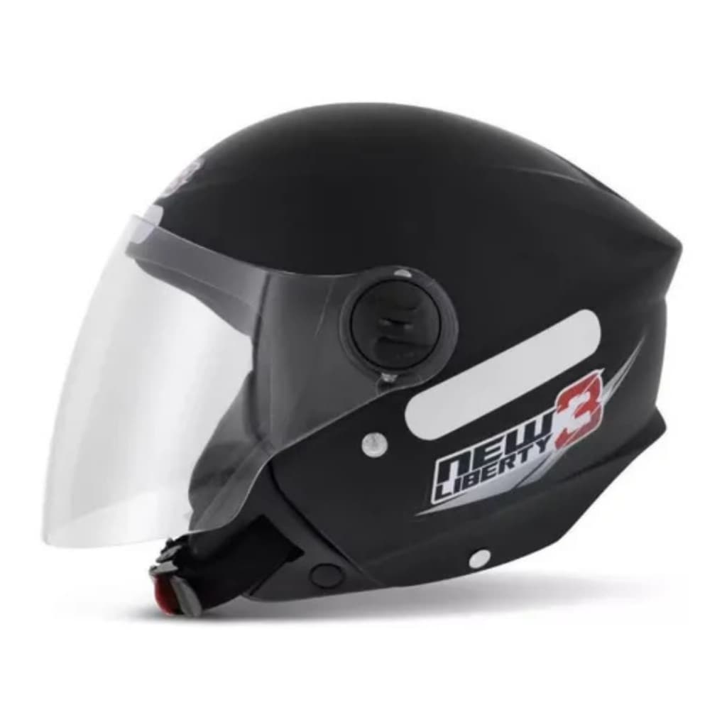 Capacete Moto Aberto New Liberty 3 Pro Tork Preto – Viseira 2mm, Forro Antialérgico e Alta Resistência