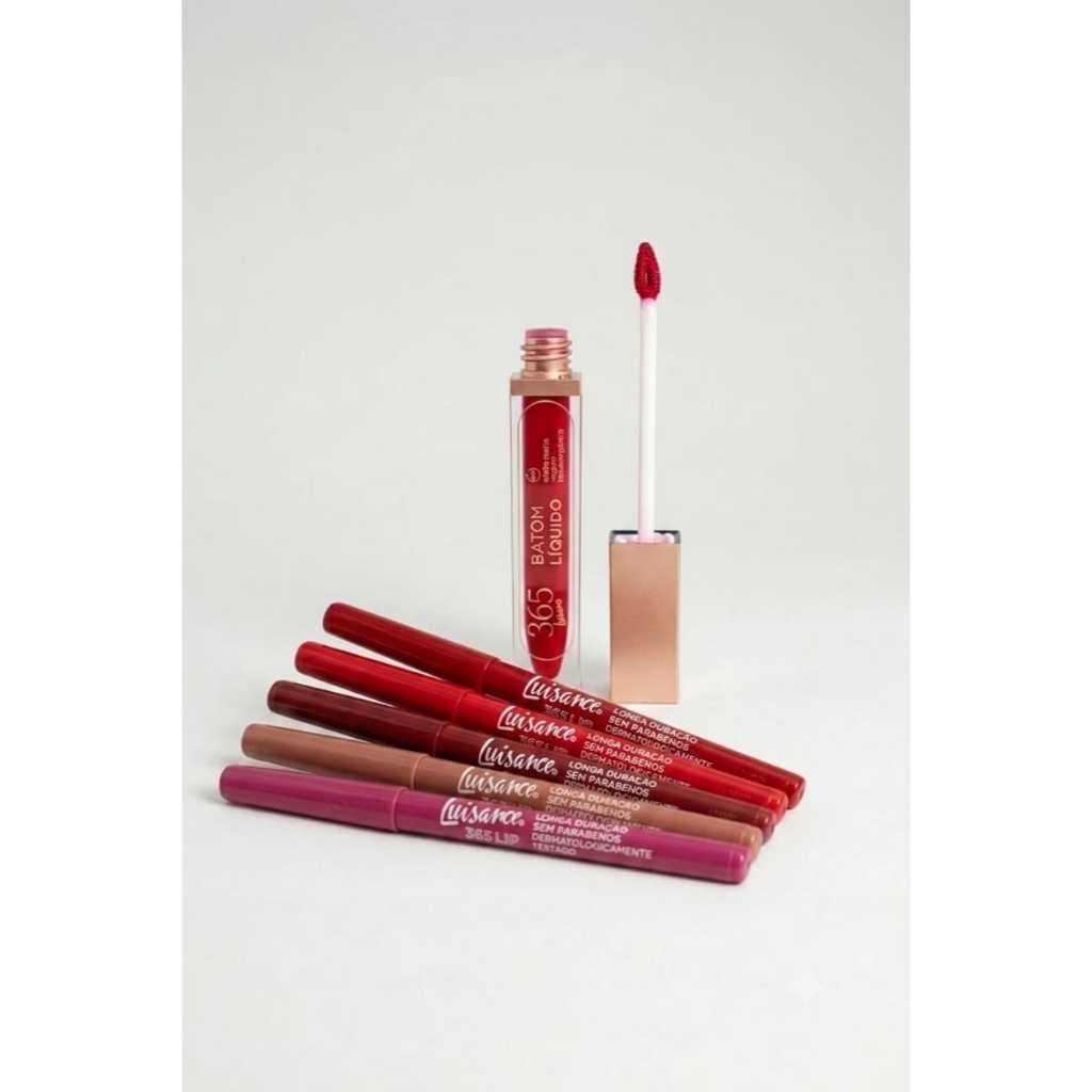 Kit Lip Combo 365 Luisance - Batom Líquido Matte 365 24h + Lápis Labial 365 - Longa duração