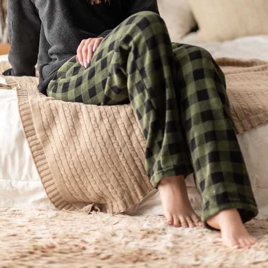 Calça De Pijama Feminina Fleece Soft Xadrez Quentinha Confort Dormir Inverno do M ao G1 S2 Modas Fashion