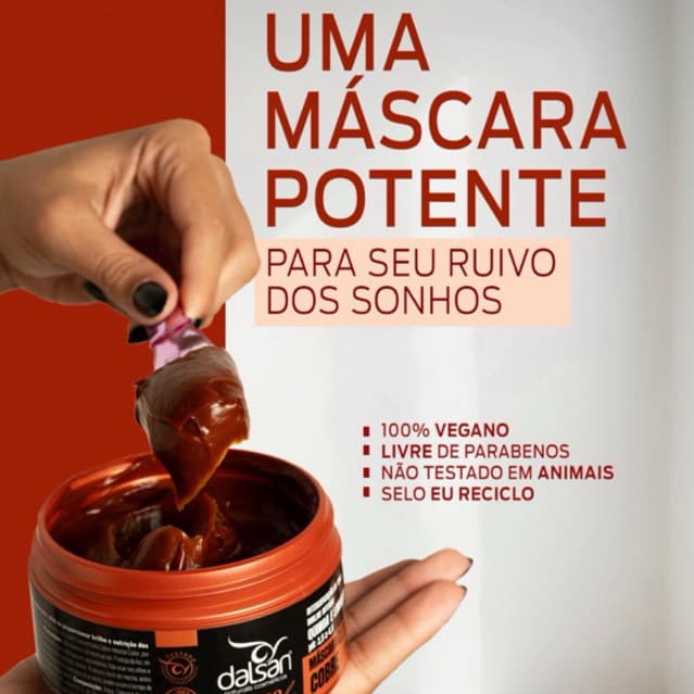 MÁSCARA MATIZADORA COBRE para cabelos ruivos super pigmentada 250g Dalsan