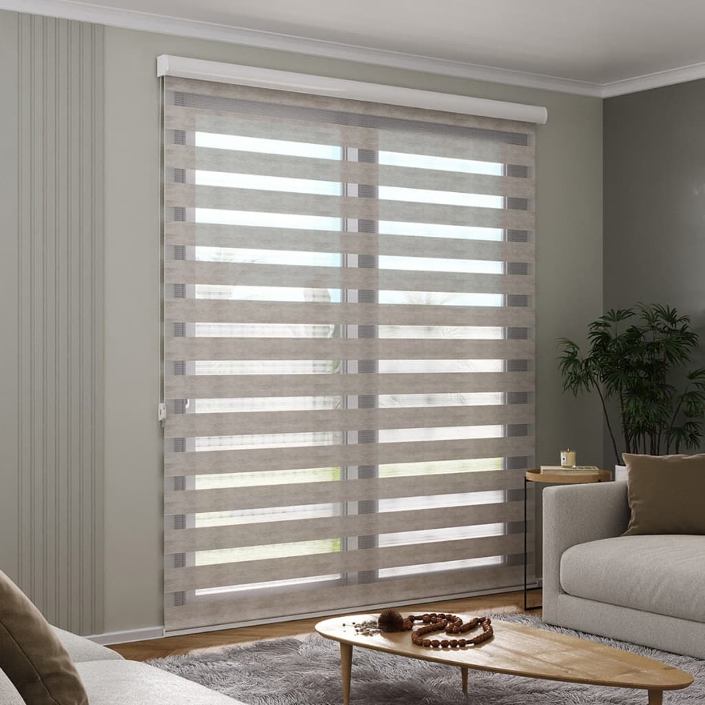 Persiana Double Vision com Bandô 0,90m x 2,30m Altura Porta Cortina Zebra Dupla Fácil Instalação