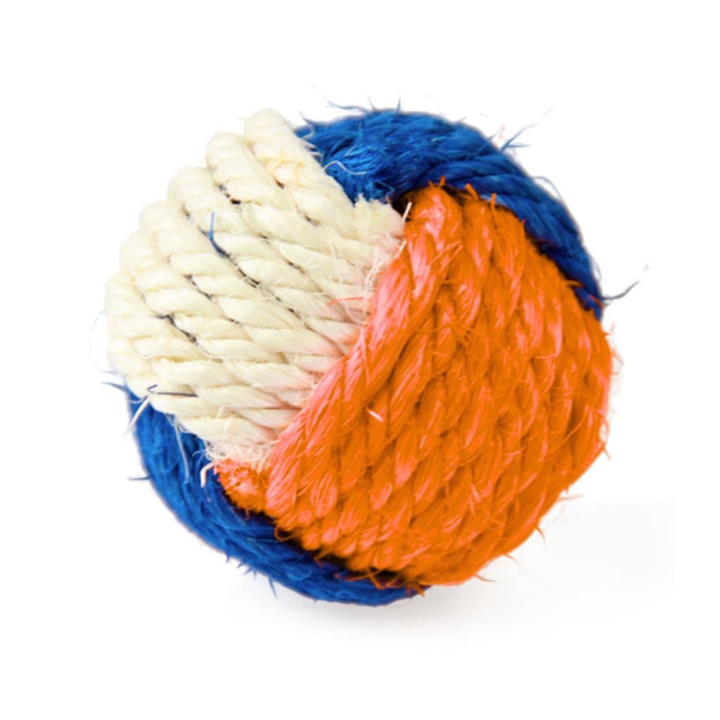 Bola De Sisal Com Catnip Para Gatos Brinquedo Anti Estresse Mordedor Arranhador Pet Interativo 6cm