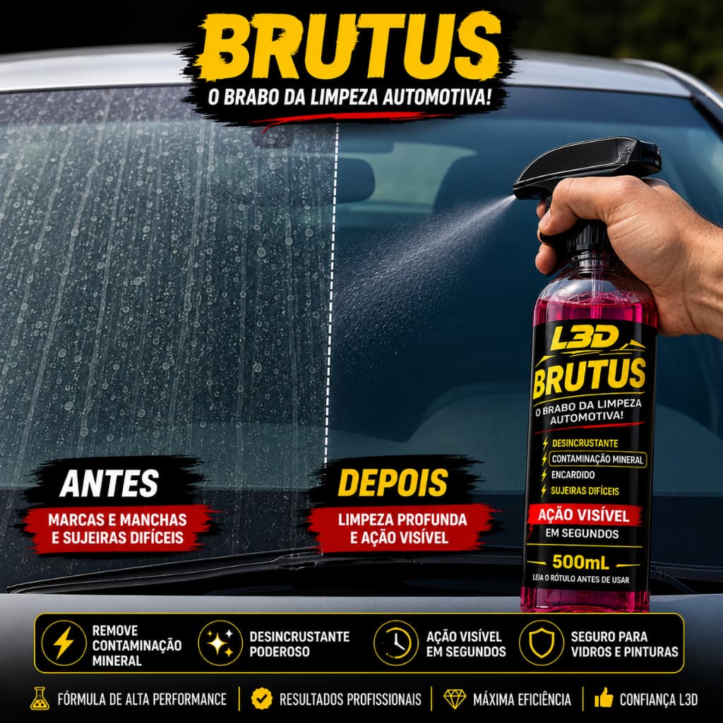 Removedor de Manchas de Água Automotivo Limpa Vidros Pintura Rodas Alumínio e Cromados Motor