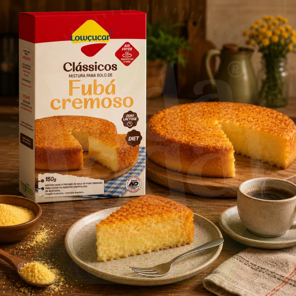 Mistura para bolo Fubá Cremoso 150g Lowçucar
