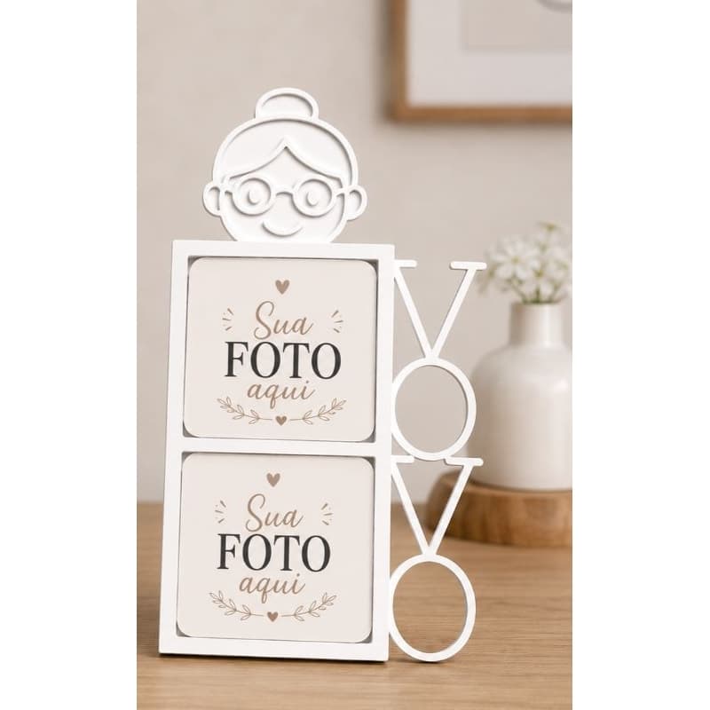 Porta retrato para 2 foto imã Vovó / nao acompanha foto