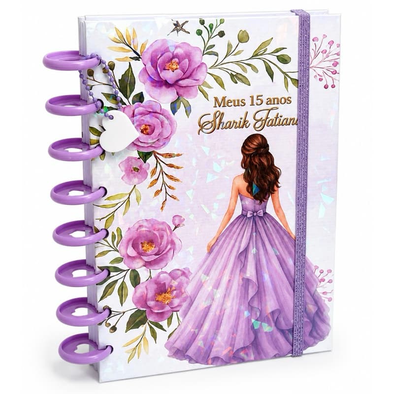 Diário de Debutante Personalizado 15 Anos | Livro de Assinaturas Festa 15 Anos Presente