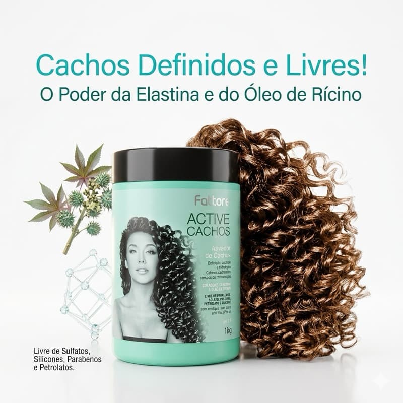 Ativador de Cachos Hidratação e Controle Divine Active Fattore 1kg Cacheados, Crespos e em Transição